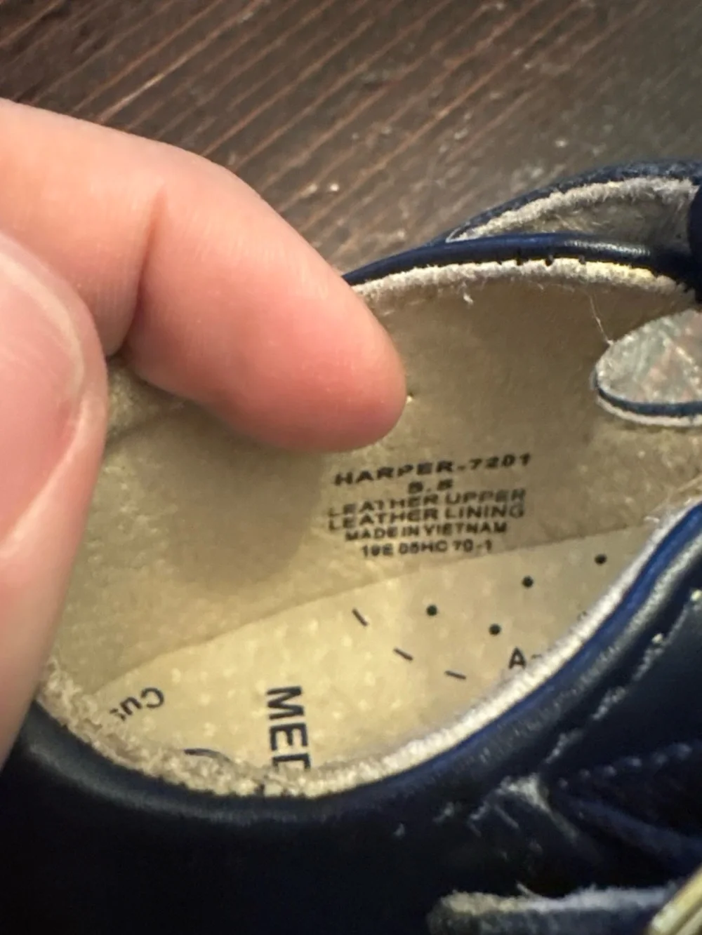 FootMates Navy T-Strap Mary Jane Baby Walker Shoes
